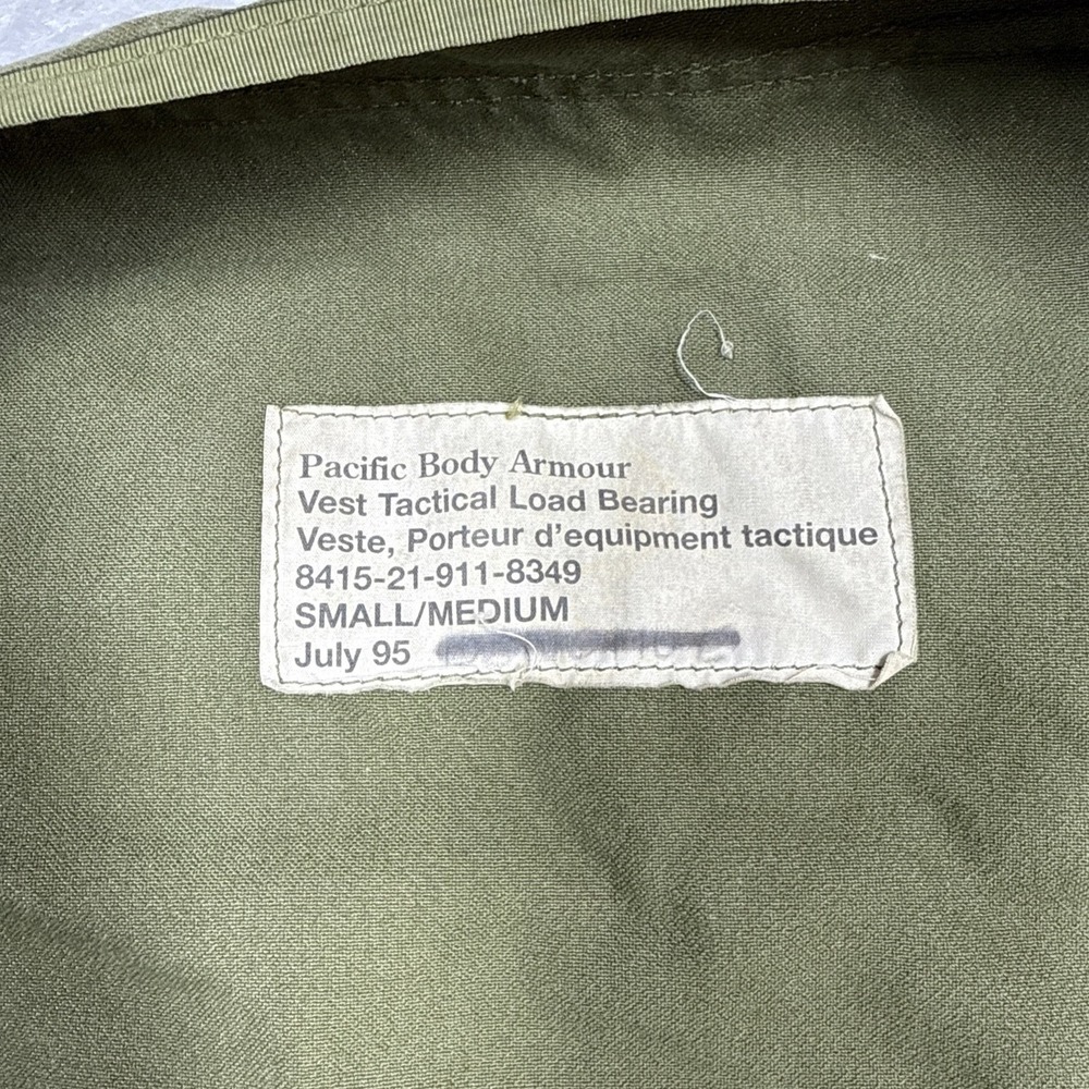 Pacific Body Armour Vest Tactical Load Bearing Small/Medium Green VEST ONLY 90s - Picture 7 of 11